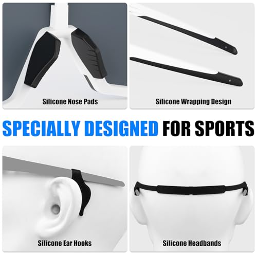 Image of X-TIGER Polarized Sports Sunglasses with 5 Interchangeable Lenses,Mens Womens Cycling Bike Glasses,Baseball Running Fishing
