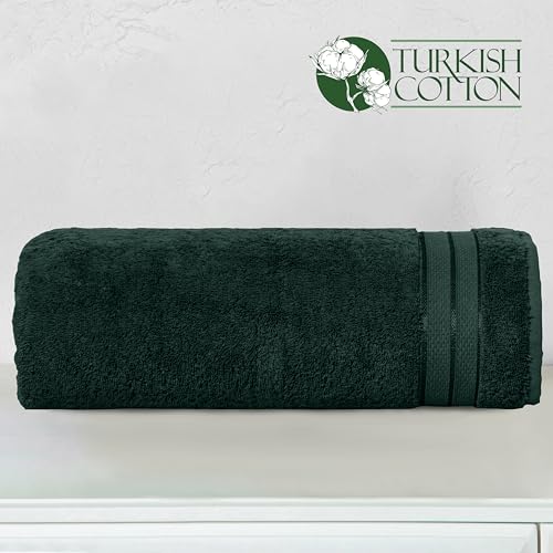 Image of Elegant Comfort Three Line Popcorn Towel Set for Bathroom 35 x 70 inches, Premium Hotel Quality 1-PACK Jumbo Towels, 100% Turkish Cotton, Soft and Durable, Quick Dry and Highly Absorbent, Forest Green