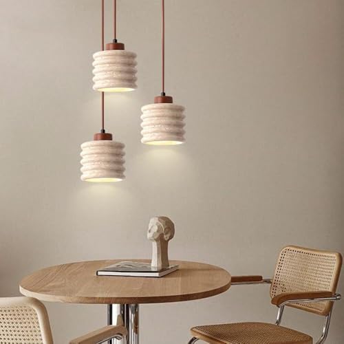 Lámpara colgante minimalista de piedra para iluminar mesas de comedor e islas E27 3