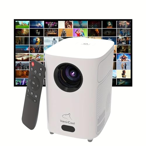 Electric Focus VenirCool Native 720P, supporta proiettore di decodifica 4K con WiFi e wireless, suono stereo 3D e videoproiettore Keystone automatico, proiettore cinematografico esterno 500 ANSI, zoom