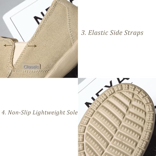 Men's Canvas Slip On Lightweight Loafers with Arch Support Comfortable Non-Slip Orthopedic Walking Boat Shoes Casual Breathable Flat Sneakers4