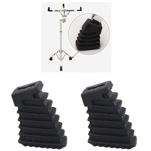 SagaSave Drum Pad Stand 3PC Drum Rack Stand Rubber Feet Drum Leg Drum kit Rack Feet Drum Leg Protectors for Percussion Parts (Black) miniatura 6