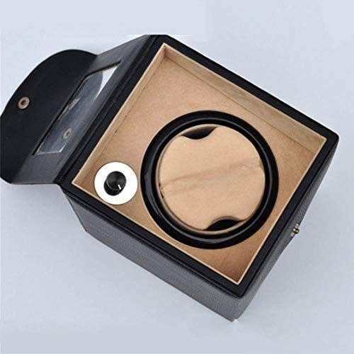 Caja de cuero automático relojera Boder de 18x18x21cm con motor silencioso acabado negro piano 2