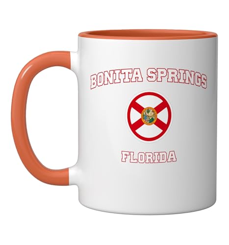Bonita Springs Florida (FL) Ceramic Mug, Orange/White