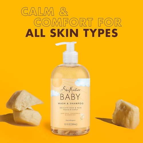 Image of SheaMoisture Baby Body Wash & Shampoo + Curls & Coils Conditioner, 13 Oz Ea