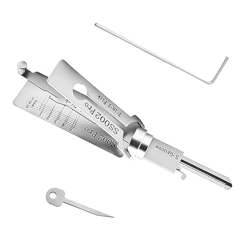 2 In 1 Lockpick Hauptschlüssel-Decoder Aus Edelstahl Profi-Qualität Lockpicking Set Master Key Decoder Kompakt Und Handlich Inklusive Schraubenschlüssel Und Zahnkamm