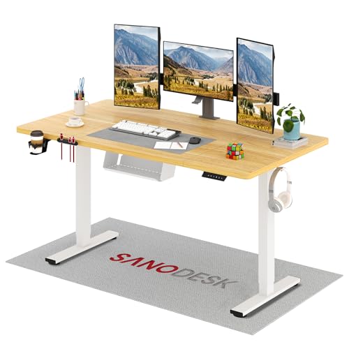 SANODESK Escritorio eléctrico para Trabajar de pie 160x60cm Regulable con 4 preajustes de Memoria