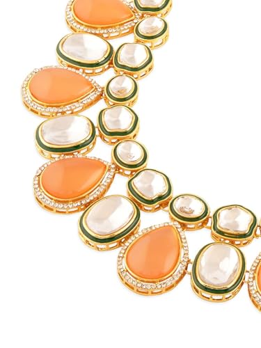Juego de joyas Meenakari DMZ-2802 de latón con diamantes austriacos S 3
