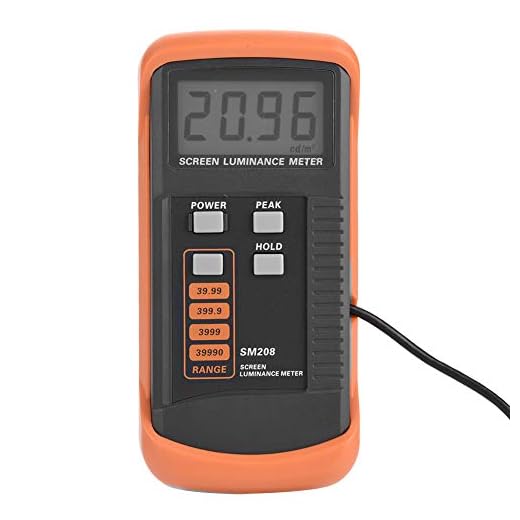 Ljusstyrka mätare SM208 skärm luminans mätare handhållen Lux Light testare med förvaringsväska, 0,01-39990 cd/m2 mätområde