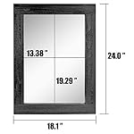 Stonebriar 24" x 18" Rectangle Black Wood Frame Wall Mirror with Attached Hanging Brackets, Decorative Country Rustic Decor for The Living Room, Bedroom, Bathroom, Hallway, and Entryway - Image 4