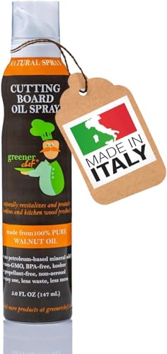Italian Walnut Cutting Board Oil Spray Used for Conditioning Bamboo Wood Chopping Boards and Wooden Utensils - Ideal for Health Conscious Chefs