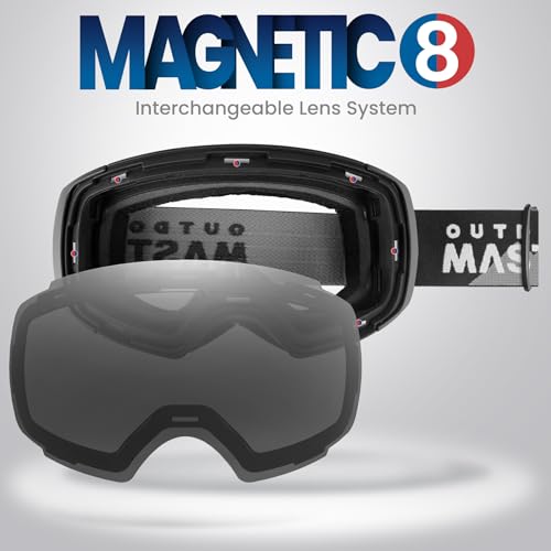 Image of OutdoorMaster Ski Goggles PRO - Frameless, Interchangeable Lens 100% UV400 Protection Snow Goggles for Men & Women (Polarized Gray VLT21%)