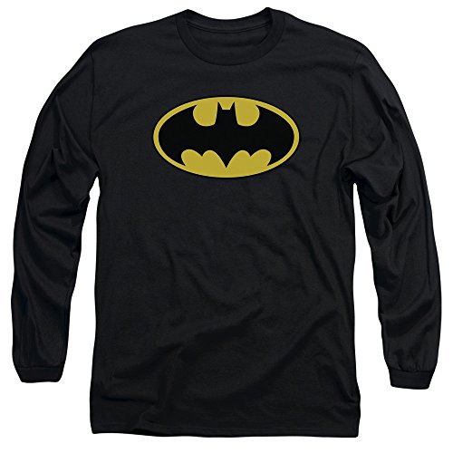 【新品未使用】 x Batman Black Size：XL Camiseta masculina de manga comprida com logotipo clássico Batman