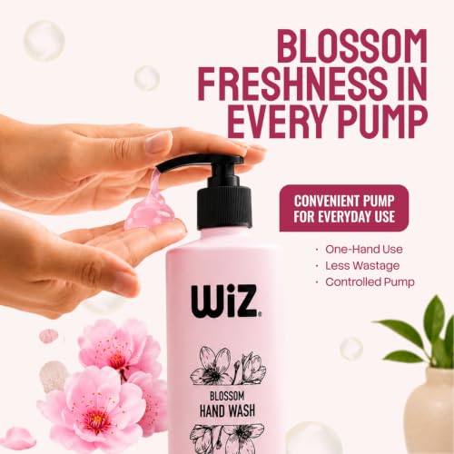 Image of Wiz Blossom Liquid Hand Wash - 500ml with Pump Dispenser | Gentle Hand Cleanser for Daily Use | Refreshing Fragrance | Handwash Bottle for Kitchen & Bathroom