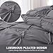 JOLLYVOGUE Queen Comforter Set 7 Pieces, Pintuck Dark Grey Bed in a Bag Comforter Set for Bedroom, Beddding Sets with Comforter, Sheets,Ruffled Shams & Pillowcases
