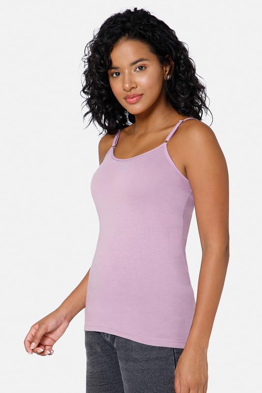 Image of Intimacy Cotton Camisole for Women with Adjustable Spaghetti Straps Comfortable Everyday Wear Camisole Slip for Women