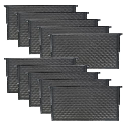 witbee 10 Pack Plastic Beekeeping Frame with Beeswax Coating Foundation Sheets, All-in-One Frame and Foundation, Deep Beehive Frame for Beekeeping 9-1/8-Inch, Black