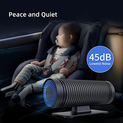 Air Purifier For Car, Queenty Car Air Purifier With Hepa True Filter,Portable Air Purifier Cleaner With Led Light For Home Office Desktop Traveller(F012-Black) #TOP4