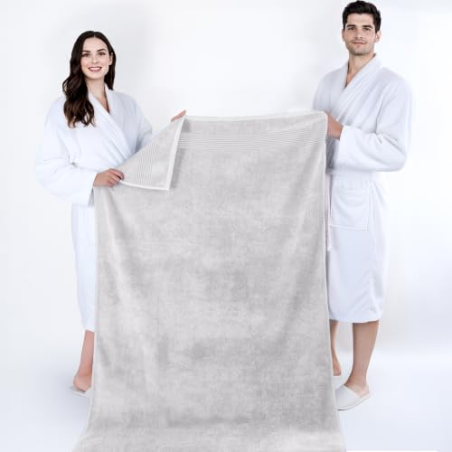 Image of Cotton Paradise 100% Cotton Hand Towels, 2 Piece 35x70 Hand Bath Towels, Silver Grey