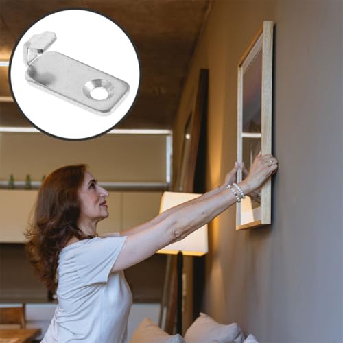 Ganchos de acero inoxidable POPETPOP con pack de 20 colgadores compactos para cuadros 7