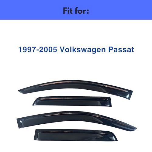 Image of IG Window Visors Fit for 1997-2005 Volkswagen Passat, Out-Channel Rain Guards Vent Wind Deflectors 4PC, Car Accessories for 97-05 VW Passat
