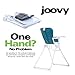Joovy Nook High Chair Featuring Four-Position Adjustable Swing Open Tray, and Removable, Dishwasher-Safe Tray Insert for Easy Cleaning - Folds Down Flat for Easy Storage (Turquoise)
