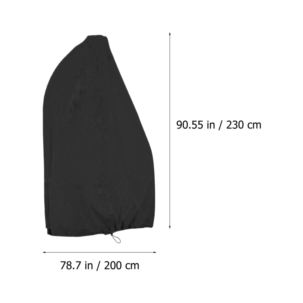 Housse de Chaise Suspendue Noire en Polyester, Étanche, Forme Œuf