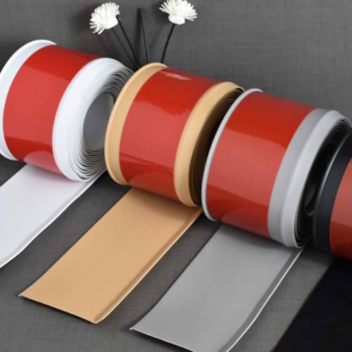 Tidevib Zócalo de PVC para 4 m x 8 cm, color marrón oscuro, amarillo, gris, protectores de plástico flexible y suelos