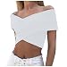 GOKOMO 2022 Sommer Teenager Tank Top Kurzarm Sportlich Tunika Corset 3/4 Arm Tshirt Elegant Bluse Spitze Lässige Mode für Damen sexy einfarbig mit offenem Rücken Sling Top WH,M