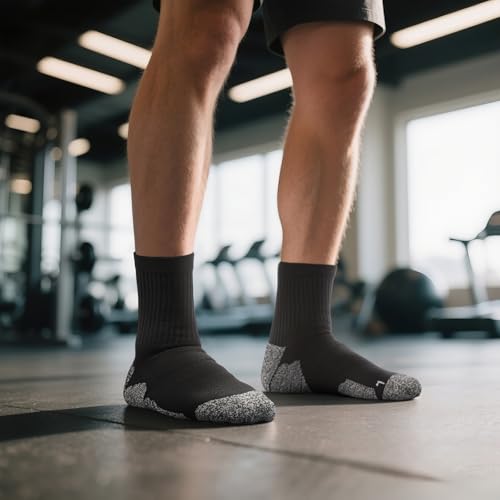 Unisex Cushioned Arch-Support Sport Quarter Socks for Men Women, 3-pairs