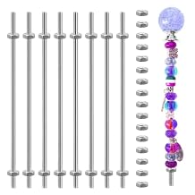 24 Pack 8/32 Inch Stainless Steel M4 Threaded Rod with Hex Nuts Include 8 Pcs M4 Threads Studs Rods and 16 Pcs Fully Threaded Hex Nuts for Hangers and Beaded Garden Stake 10 Inch
