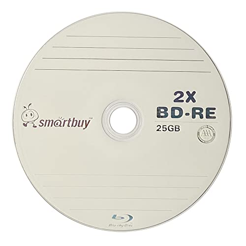 Image of 30 Pack Smartbuy 2X 25GB Blue Blu-ray BD-RE Rewritable Branded Logo Blank Bluray Disc
