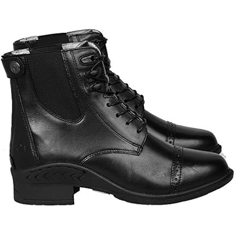 Bow & Arrow Ladies Paddock Boots | Women Chelsea Ankle Boots | Equestrian Zip Button Lace Up Riding Shoes With Cap Toe Low Block Heel | Made With Leather Material Cover