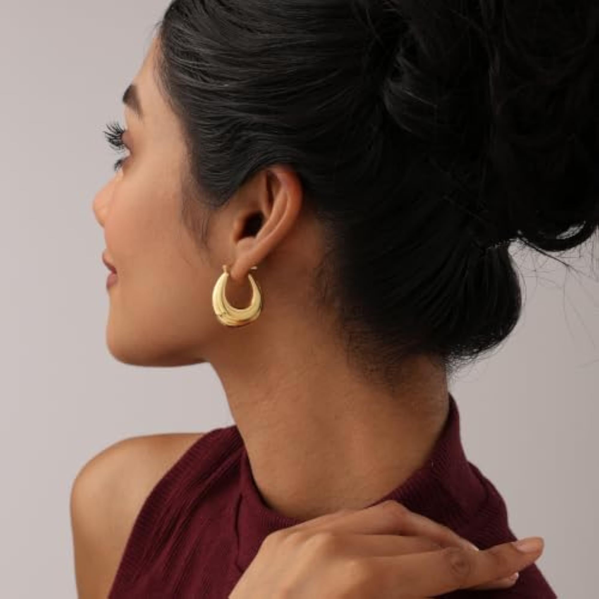 Women's 925 Sterling Silver Elegant Designer Hoop Earrings
