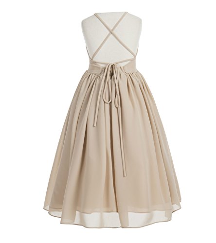 Criss Cross Chiffon Formal Flower Girl Dresses Junior Bridesmaid Dress Reception Dress2