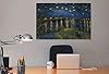Starry Night Over The Rhone by Vincent Van Gogh Canvas Prints Abstract Framed Wall Art Office Home Decor 30 x 20cm (12 x 8 inches) A4 #5