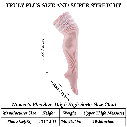 Image of Plus Size Thigh High Socks for Women Thick Thighs Cotton Knit Extra Long Over the Knee Leg Warmer