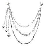 ✔ Cadena de pantalones de tres capas con borla de estrella.
