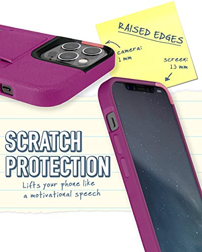 Image of Smartish iPhone 12 Pro Max Wallet Case - Wallet Slayer Vol. 2 [Slim Protective Kickstand] Credit Card Holder (Silk) - Purple Reign
