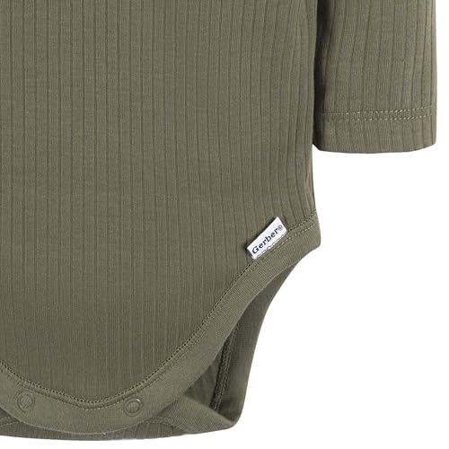 Gerber Baby Boys' 2-Pack Bodysuits, Charcoal Green, 0-3 Months4