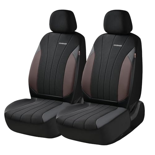 Image of Coverado Car Seat Covers Front Seats, Luxury Seat Covers Full Set, Mesh Breathable Seat Protectors, 2 Seats Driver Seat Covers, Universal Fit for SUV, Sedan, Truck