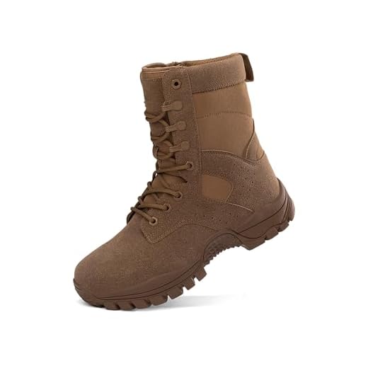 IYVW 6672 Bottes militaires Bottes Homme Hiver Neige Imperméable Chaussures de Randonnée Confortable Chaudes marron 44 EU