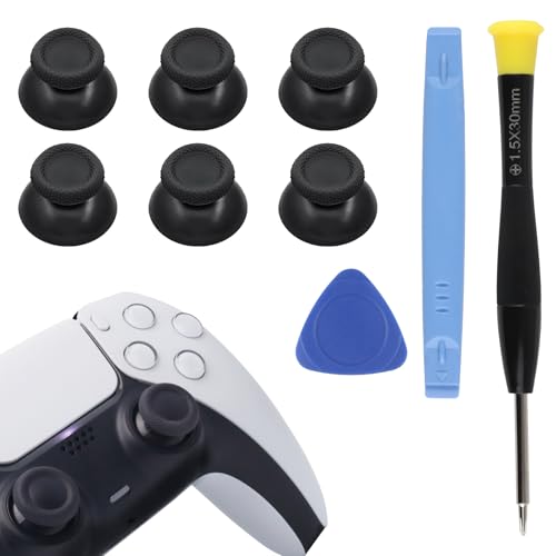 Joystick Replacement Compatible with PS5 Controller, OIHCAZ Thumbsticks Repair Kit with Analog Thumb Grips Caps, Screwdriver, Triangle Paddle and Pry Tool