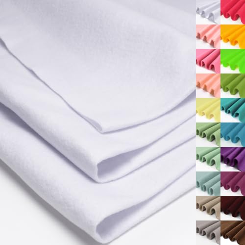 Image of XSEINO Soft Felt Fabric, Large Single Piece, 36x72 Inch, 1.4mm Thick Pure White Nonwoven Felt for DIY Crafts, Sewing and Patchwork
