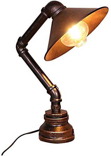 Zenghh Industrial Water Pipe Table Lamp Retro Iron Table Lamp Antique Steam Metal Table Lamp Lighting Lamp Bed Reading Children's Room Cafe Bar For Bedroom Bedside Nightstand Lamp