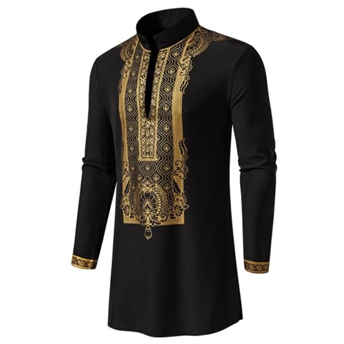 African Mens Clothing, Muslim Arabic Clothing, Gold Embroidery Men Shirt and Pants Outfit 2 Piece Set3