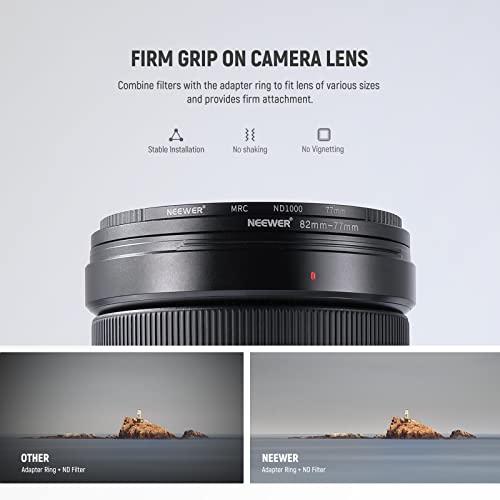 Image of Neewer 20 Anodized Black Metal Lens Filter Adapter Rings - 10 Step Up + 10 Step Down Set