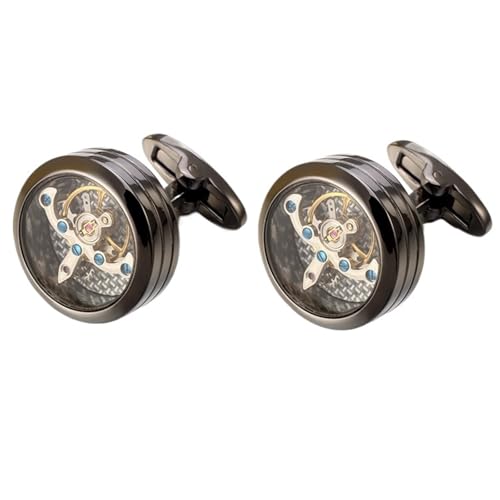 Gemelos de boda para novio con engranaje de reloj mecánico steampunk único
