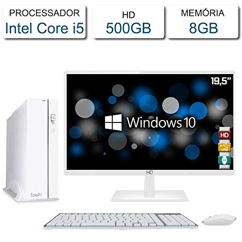 Computador Easypc Slim White Intel Core I5 8gb Hd 500gb Monitor Led 19.5 Hq Hdmi Branco Windows 10