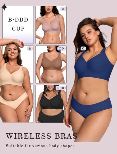 Image of OEAK Womens Wireless Jelly Bras Plus Size Support Push Up Comfortable Bra